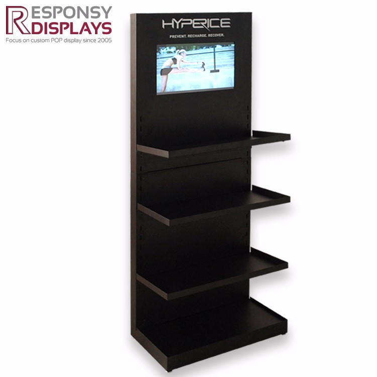 Customized Metal Floor Electronic Sport Products HDTV Video Display Stand With LCD