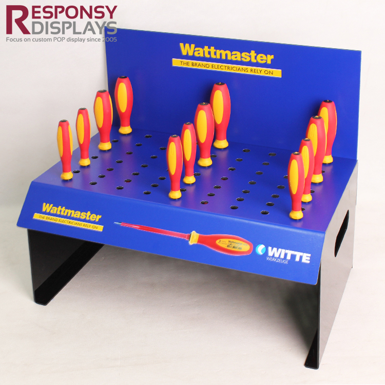 Sales Promotion Acrylic Or PVC Hand Tools Screwdriver Display Rack With Holes