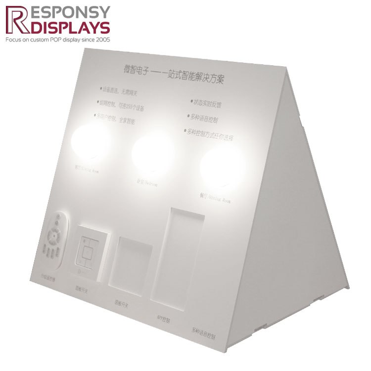 Quality  White PVC Triangle Display Stand For Intelligent