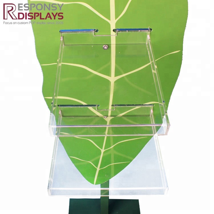 Floor Metal and PVC Bactericide Display Rack with Two Pockets