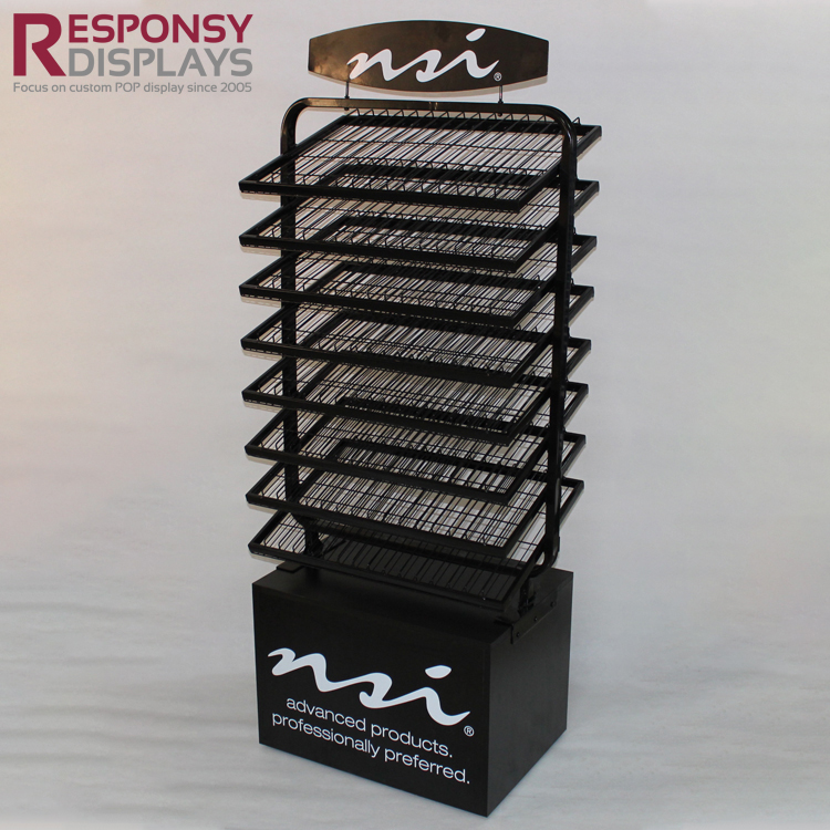 Promotion Eight Layers Floor Standing Nail polish Metal Wire Display For Shopping Store