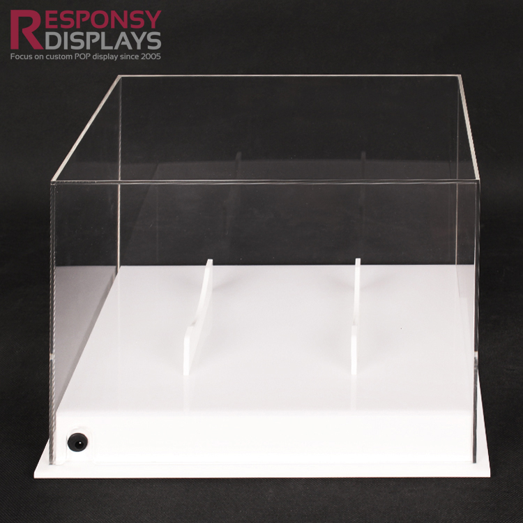 Counter Table Football Exhibit Clear Acrylic Box Rugby Display With Light