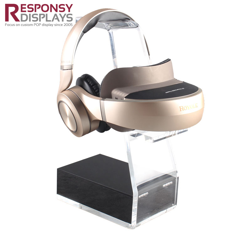 Custom Simple Design Counter Clear Acrylic VR Headset Display Rack